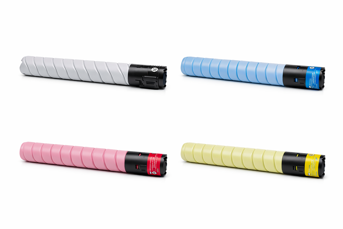 Pack 4 Toners Compatíveis Konica Minolta TN324 / TN512 / TN514 (Preto + Ciano + Magenta + Amarelo) | Bizhub C258 C308 C368 C454 C554 C658