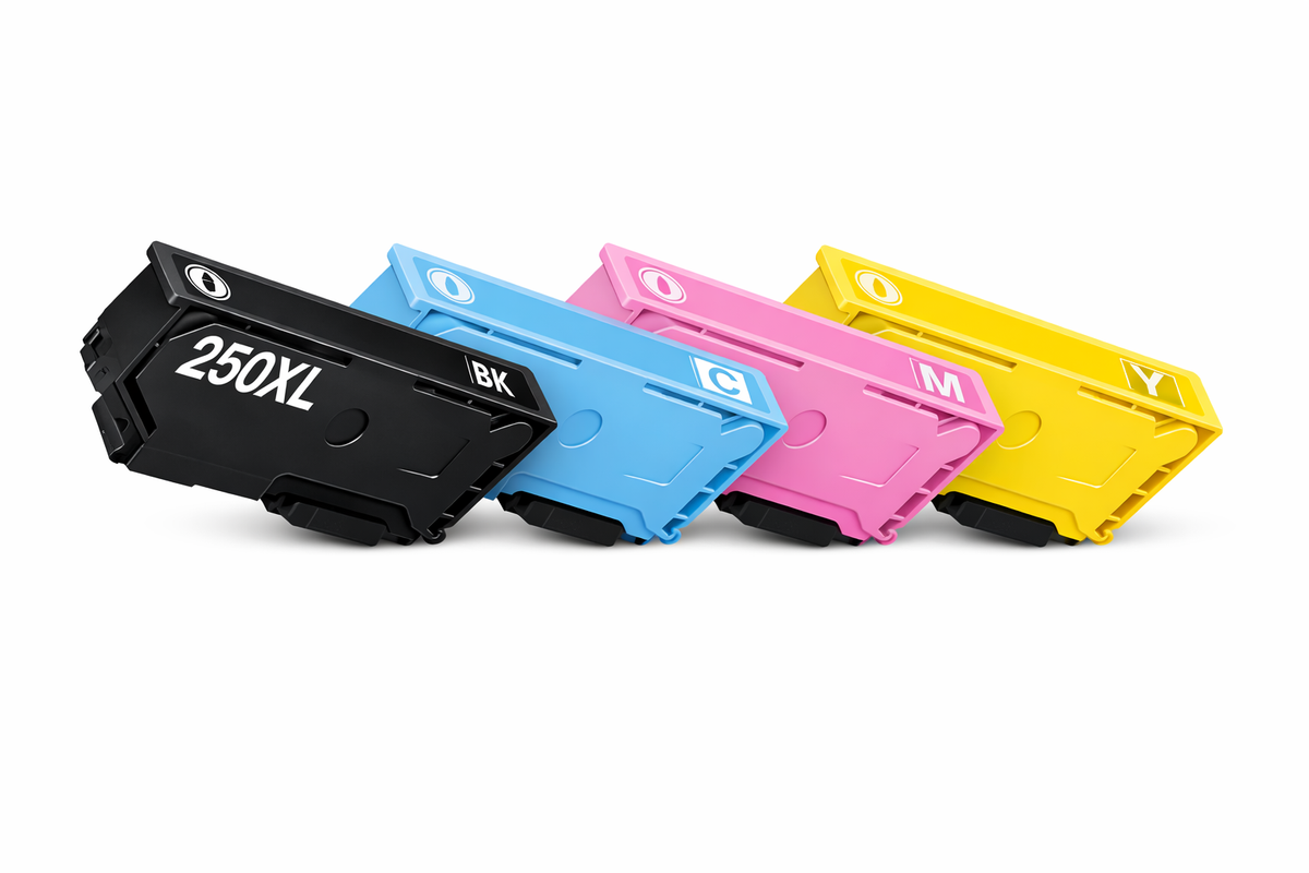 Pack 4 Tinteiros Compatíveis Epson 250XL — Preto + Ciano + Magenta + Amarelo | XP-980
