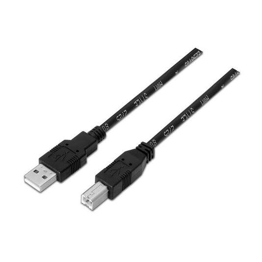 Cabo USB 2.0 Impressora Tipo A Macho para Tipo B Macho 1.8m Preto Aisens 
