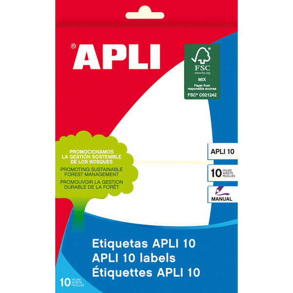 Pack 20 Etiquetas Retangulares 81x110mm Brancas Adesivo Permanente – Formato APLI 10