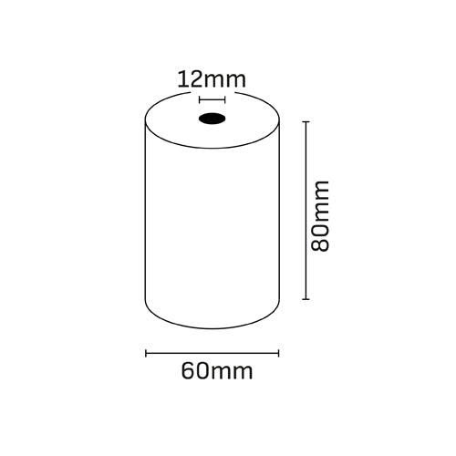 Pack 5 Rolos de Papel Térmico 80x60x12mm | BPA Free | Certificado FSC | POS