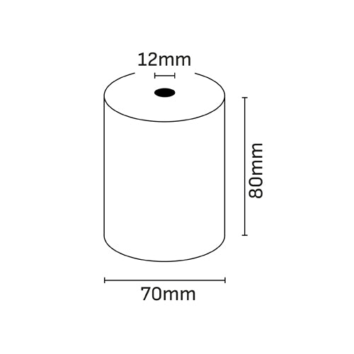 Pack 5 Rolos de Papel Térmico 80x70x12mm | BPA Free | Certificado FSC | POS