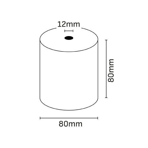 Pack 5 Rolos de Papel Térmico 80x80x12mm | BPA Free | Certificado FSC | POS