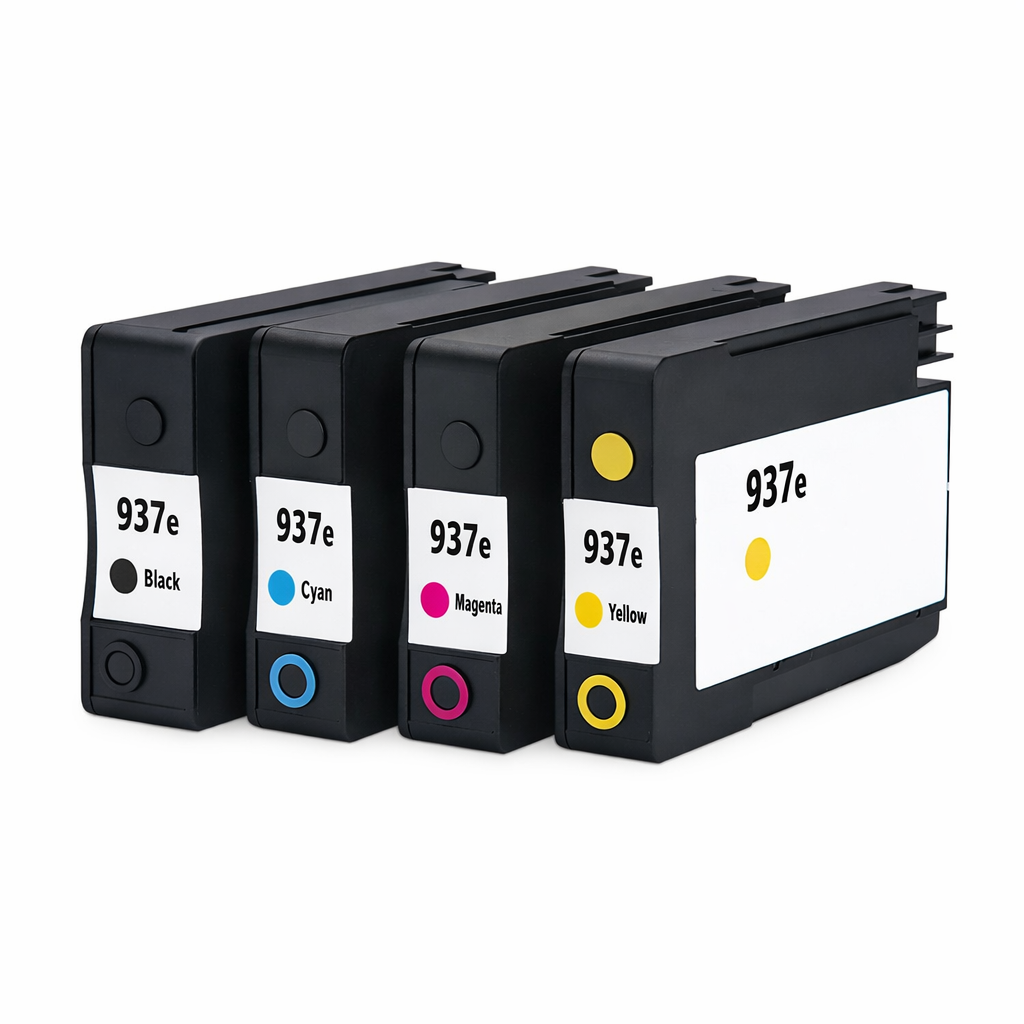 Pack 4 Tinteiros Compatíveis HP 937e XL – Preto + Ciano + Magenta + Amarelo