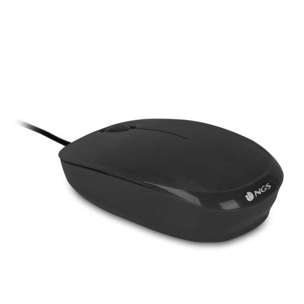 Rato Óptico USB 1000dpi Ambidestro Preto NGS Flame