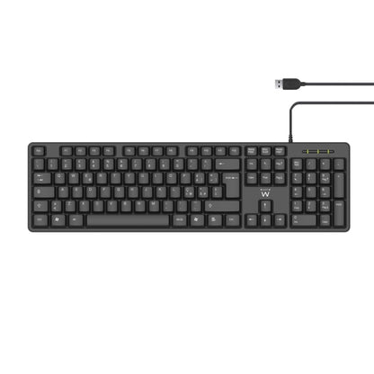 Teclado USB com Fio QWERTY PT Slim Preto Ewent EW3112