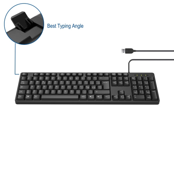 Teclado USB com Fio QWERTY PT Slim Preto Ewent EW3112
