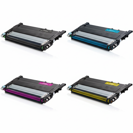 Pack 4 Toners Compatíveis Samsung CLP-360 CLX-3305 CMYK Preto Ciano Magenta Amarelo