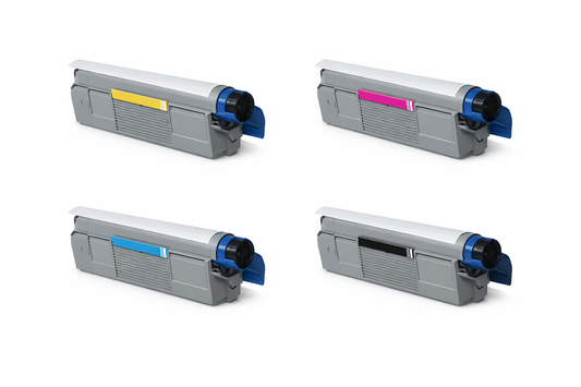 Pack 4 Toners Compatíveis OKI C612 — Preto + Ciano + Magenta + Amarelo