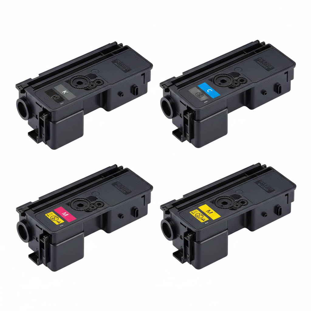 Pack 4 Toners Compatíveis Kyocera TK-5220 TK-5230 CMYK Preto Ciano Magenta Amarelo Ecosys M5521 P5021