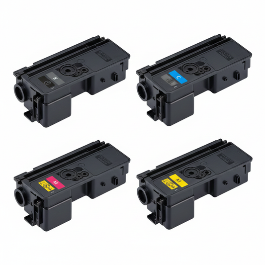 Pack 4 Toners Compatíveis Kyocera TK-5220 TK-5230 CMYK Preto Ciano Magenta Amarelo Ecosys M5521 P5021