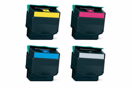 Pack 4 Toners Compatíveis Lexmark CS317 / CX317 / CS417 / CX417 — Preto + Ciano + Magenta + Amarelo
