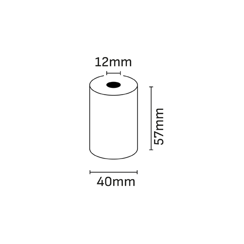 Rolo de papel térmico 57x40x12mm BPA Free com certificação FSC — Oqonos OQ-TP57x40