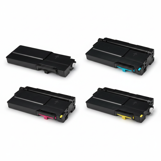 Pack 4 Toners Compatíveis Xerox VersaLink C400 C405 CMYK Preto Ciano Magenta Amarelo