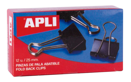 Caixa de 12 Molas Rebatíveis APLI 25 mm – Fold Back Clips