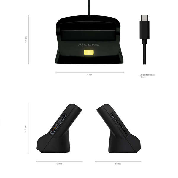 Leitor de Cartão de Cidadão e Cartões de Memória USB-C