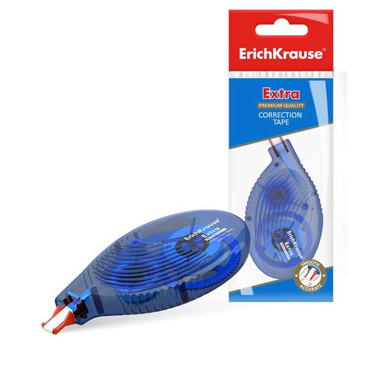Fita Corretora ErichKrause Extra 5mm x 8m — Secagem Imediata, Branca