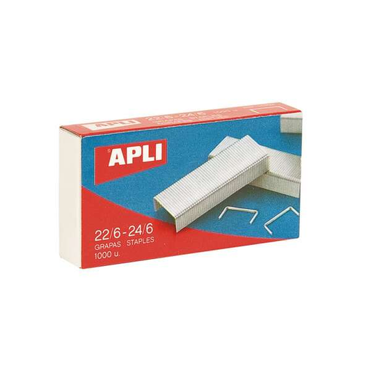 Caixa 1000 Agrafos Galvanizados Apli 22/6-24/6