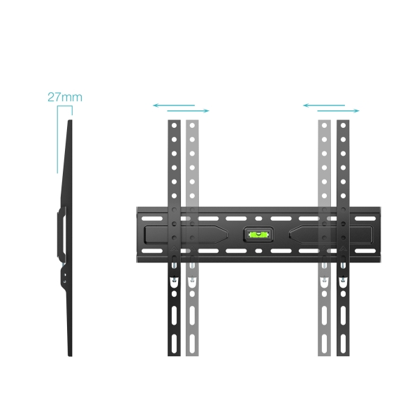 Suporte de Parede Fixo para TV 32"-75" – Até 45kg, VESA 400x400, Preto