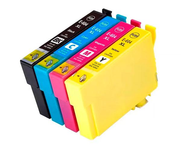 Pack 4 Tinteiros Compatíveis Epson 604XL | Preto + Ciano + Magenta + Amarelo
